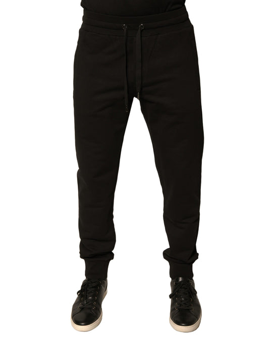 Dolce & Gabbana Black Cotton Jogger Men Sweatpants Pants by Dolce & Gabbana