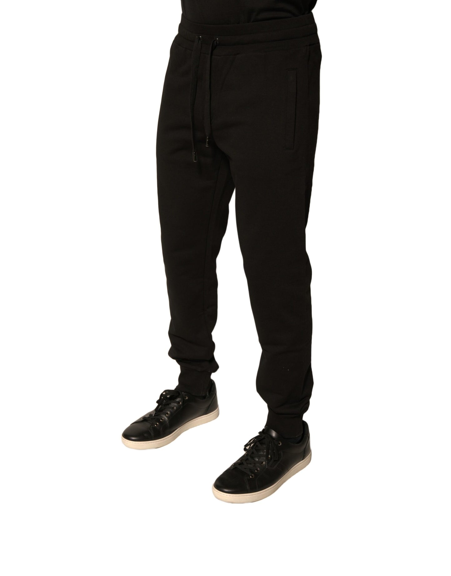 Dolce & Gabbana Black Cotton Jogger Men Sweatpants Pants by Dolce & Gabbana
