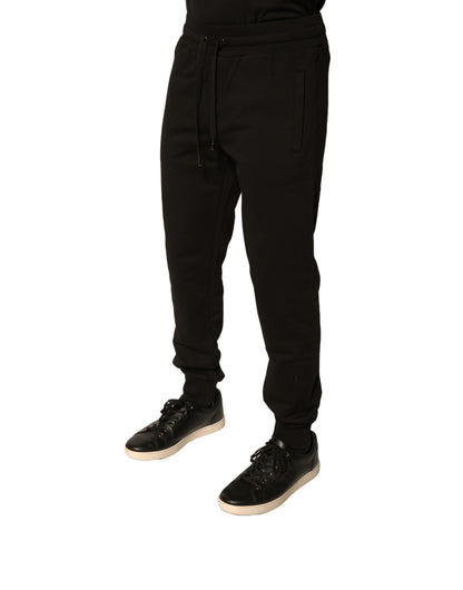 Dolce & Gabbana Black Cotton Jogger Men Sweatpants Pants by Dolce & Gabbana