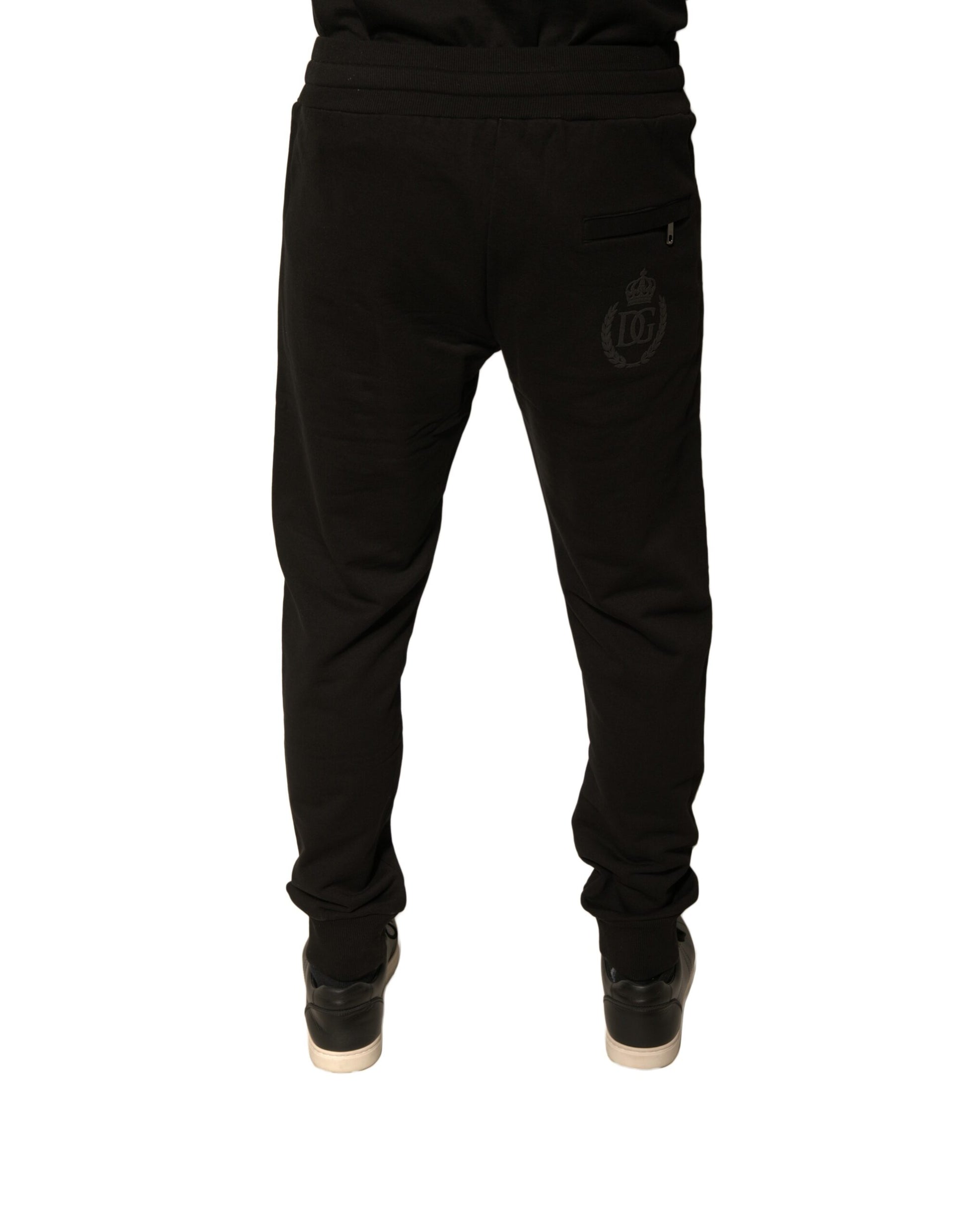 Dolce & Gabbana Black Cotton Jogger Men Sweatpants Pants by Dolce & Gabbana