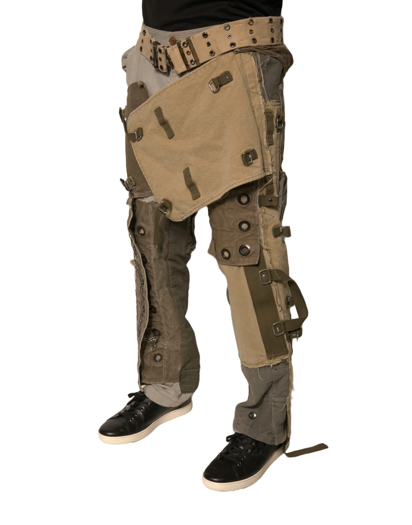 Dolce & Gabbana Multicolor Reconstructed Flight Cargo Pants by Dolce & Gabbana