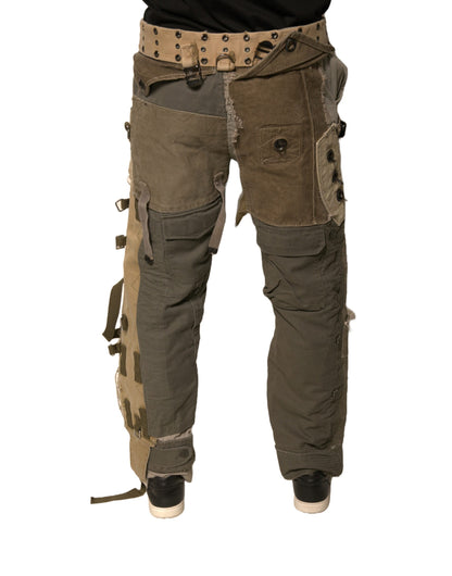 Dolce & Gabbana Multicolor Reconstructed Flight Cargo Pants by Dolce & Gabbana
