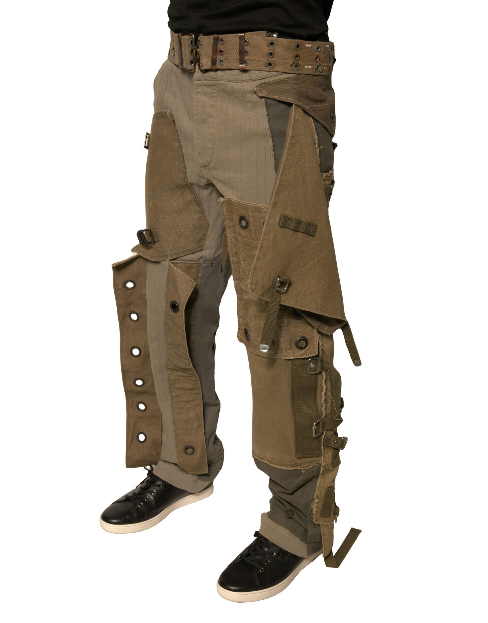 Dolce & Gabbana Multicolor Reconstructed Flight Cargo Pants by Dolce & Gabbana