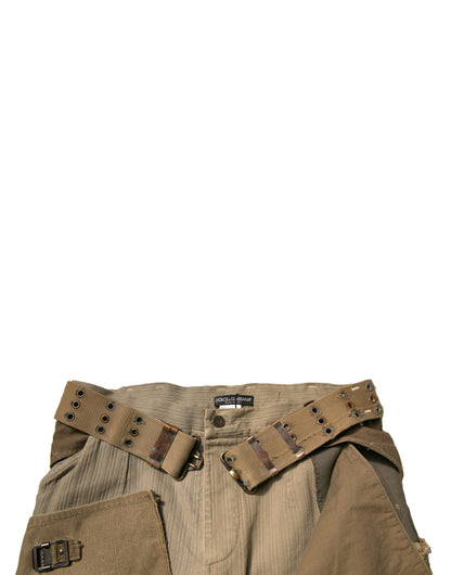 Dolce & Gabbana Multicolor Reconstructed Flight Cargo Pants by Dolce & Gabbana
