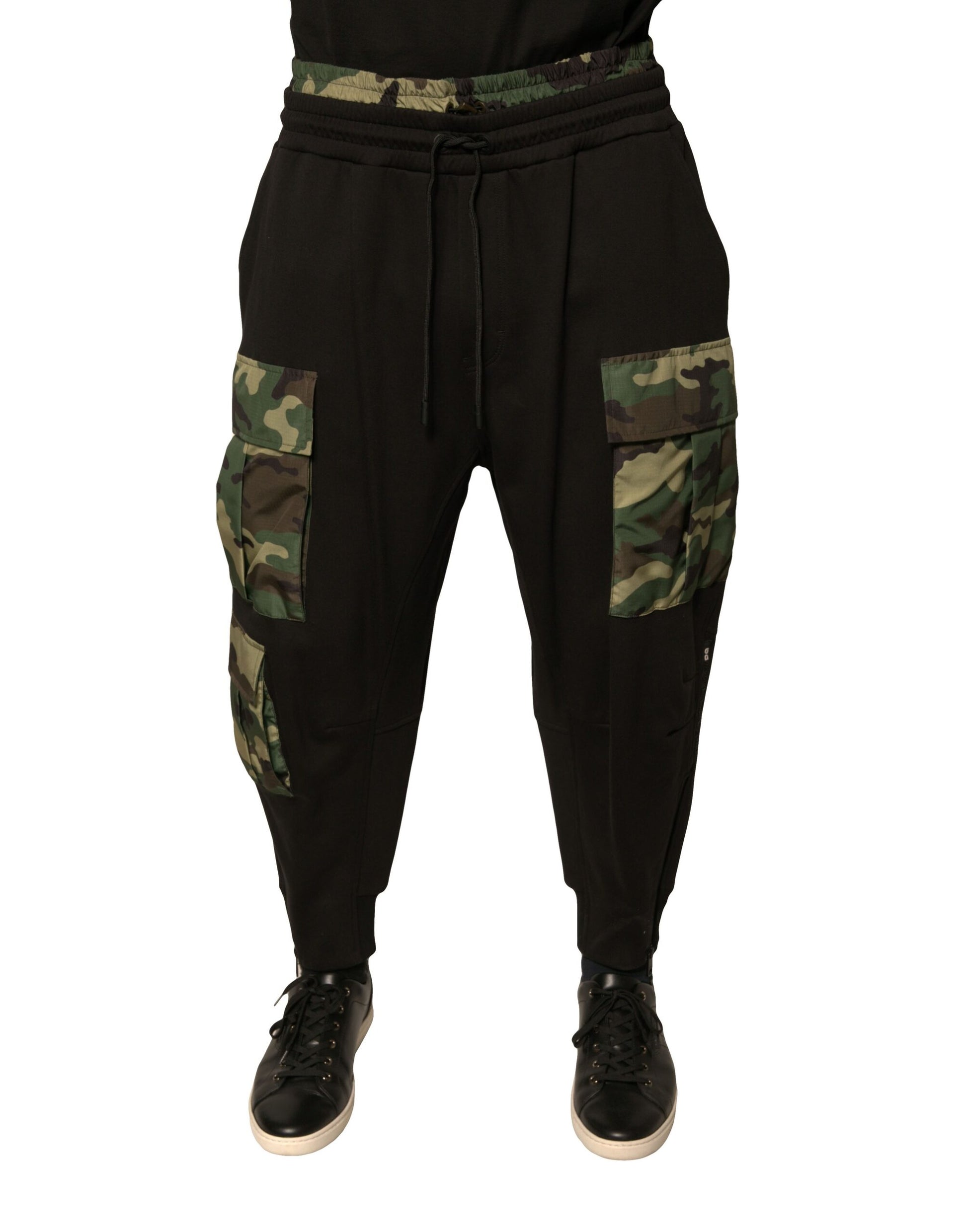 Dolce & Gabbana Black Camouflage Cotton Jogger Cargo Pants by Dolce & Gabbana