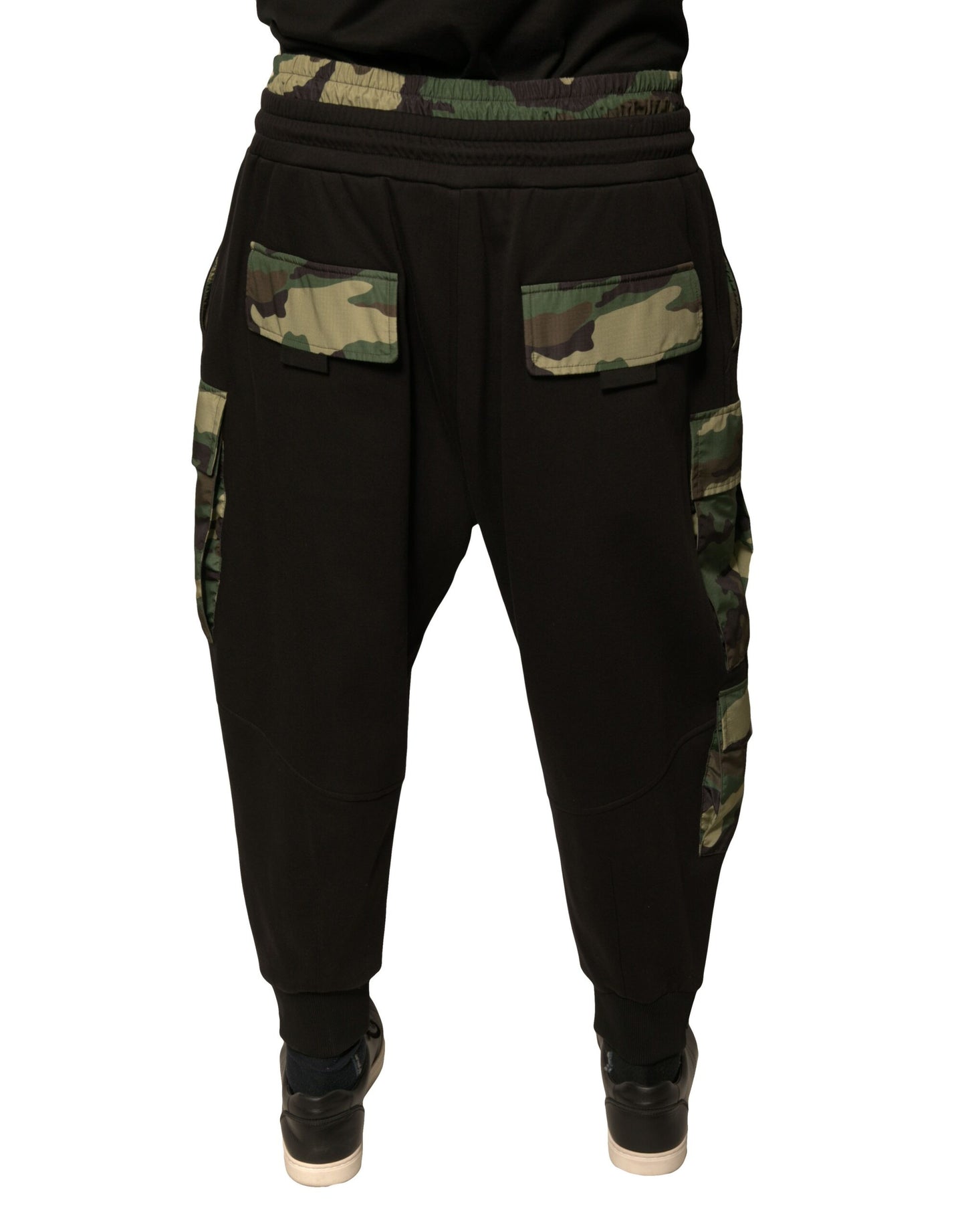 Dolce & Gabbana Black Camouflage Cotton Jogger Cargo Pants by Dolce & Gabbana