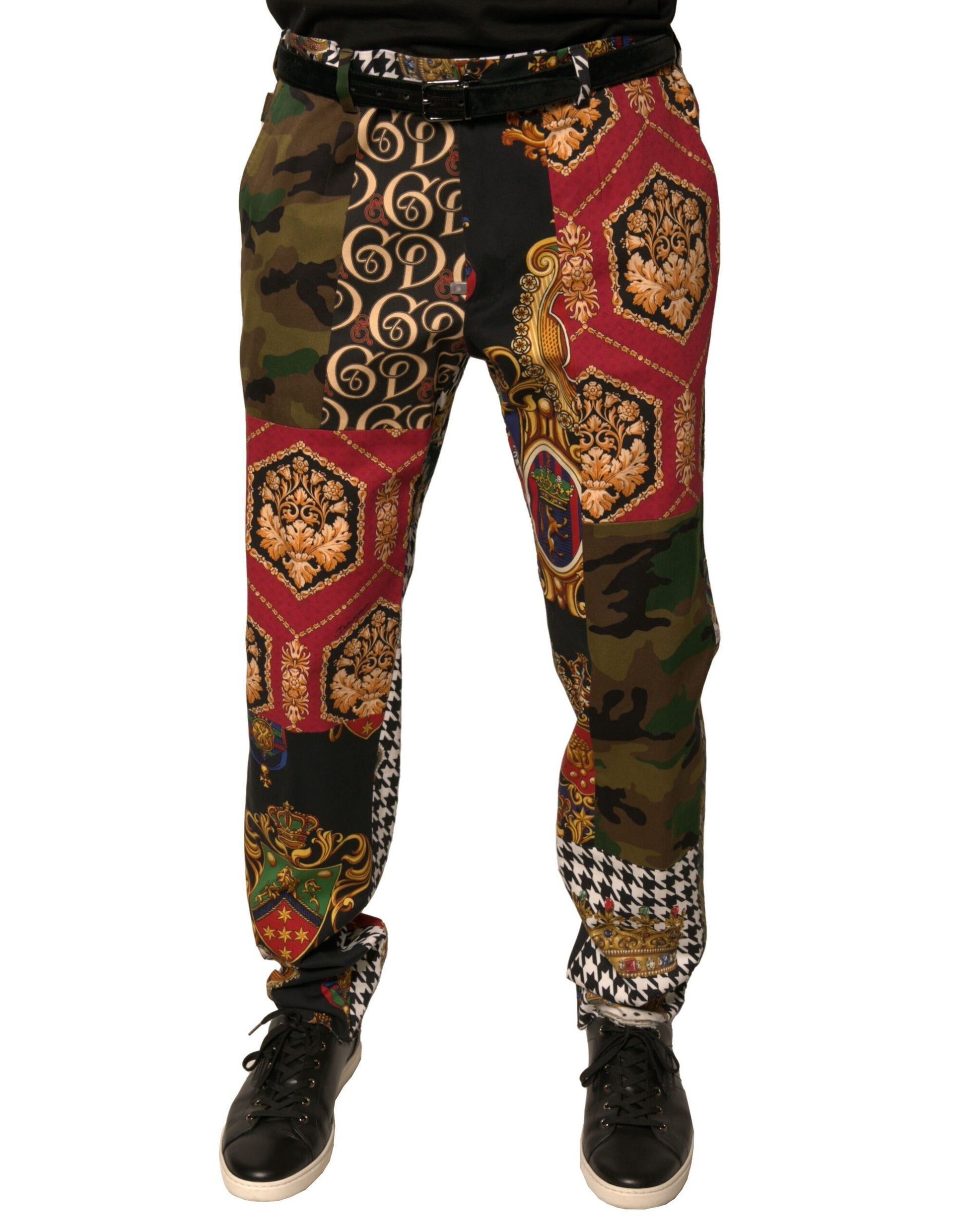 Dolce & Gabbana Multicolor Patchwork Men Dress Pants by Dolce & Gabbana