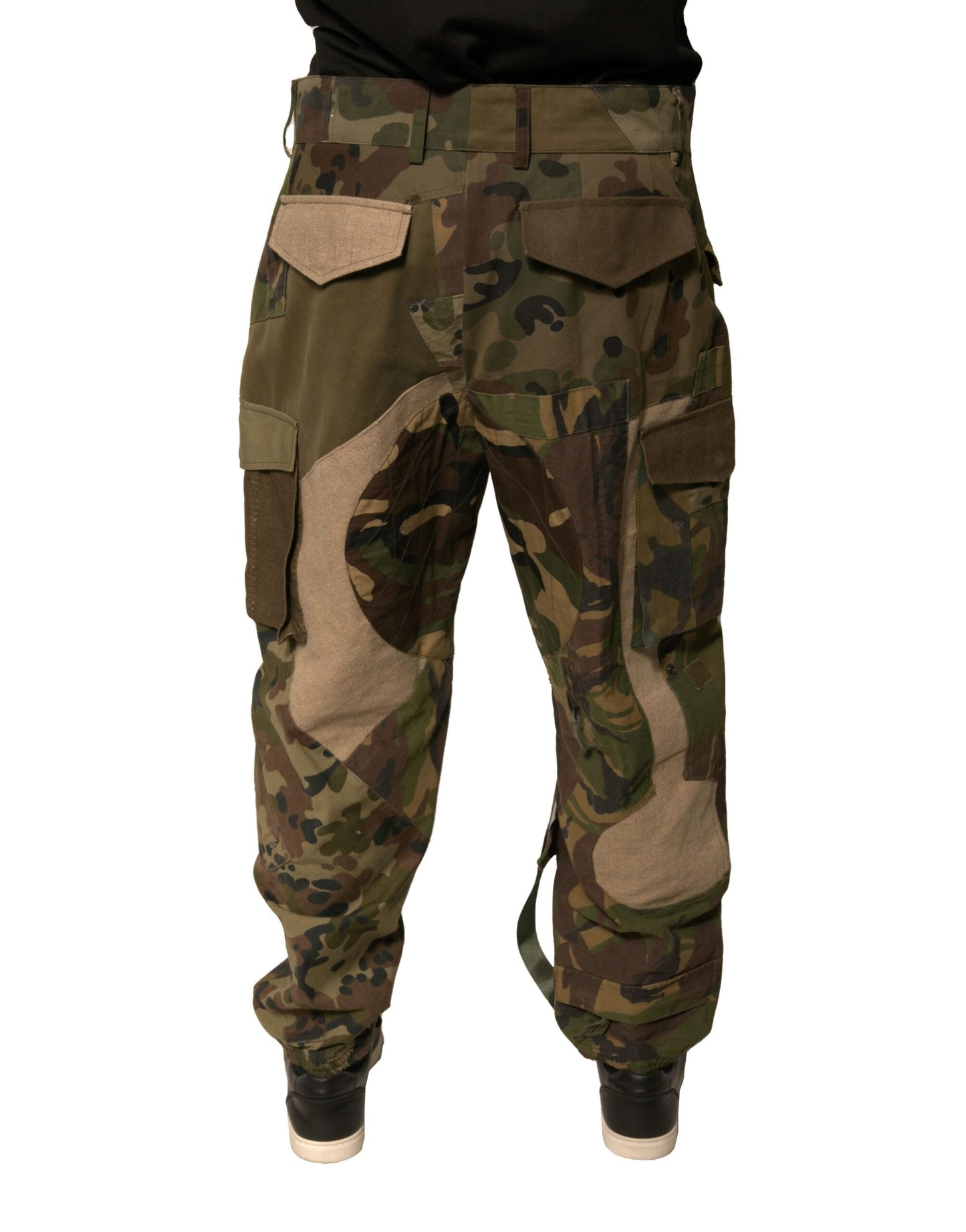 Dolce & Gabbana Multicolor Patchwork Flight Cargo Pants by Dolce & Gabbana