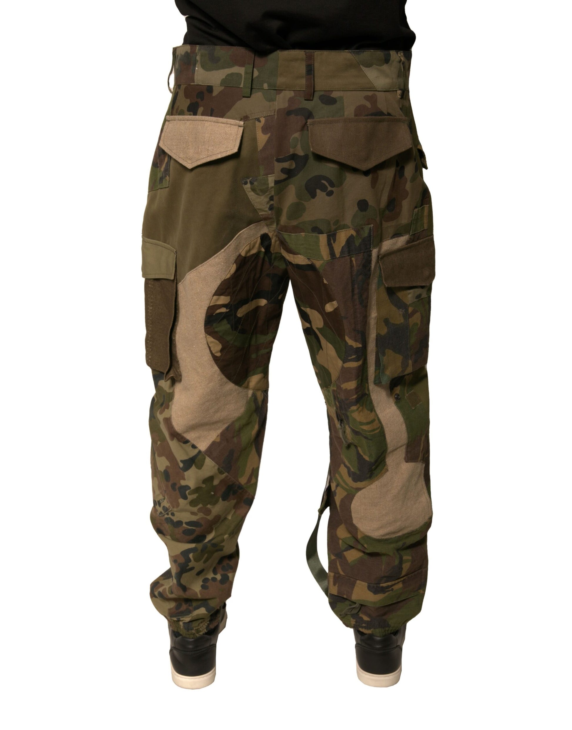 Dolce & Gabbana Multicolor Patchwork Flight Cargo Pants by Dolce & Gabbana