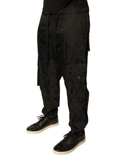 Dolce & Gabbana Black Crown Nylon Jogger Sweatpants Pants by Dolce & Gabbana