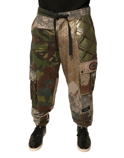 Dolce & Gabbana Multicolor Patchwork Men Jogger Pants by Dolce & Gabbana
