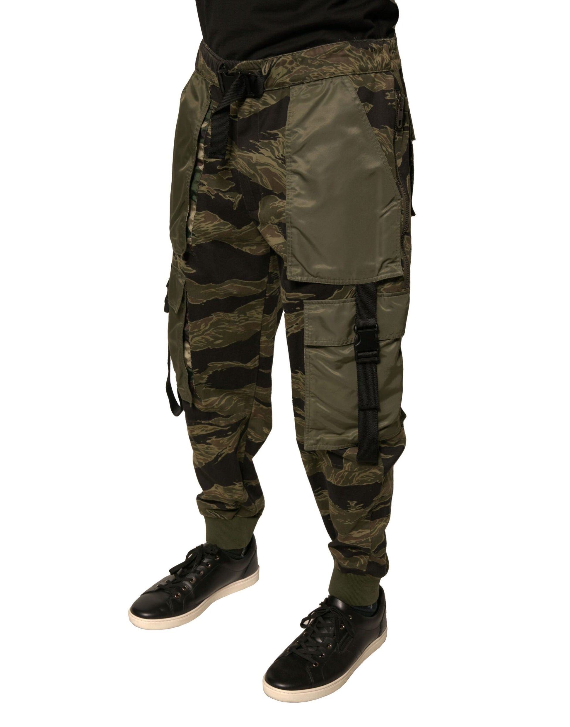 Dolce & Gabbana Green Cotton Jogger Cargo Pants by Dolce & Gabbana