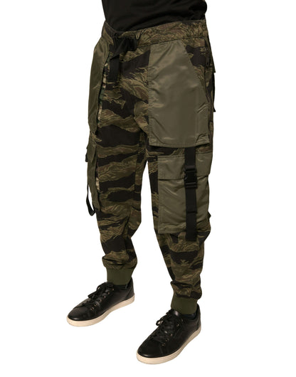 Dolce & Gabbana Green Cotton Jogger Cargo Pants by Dolce & Gabbana