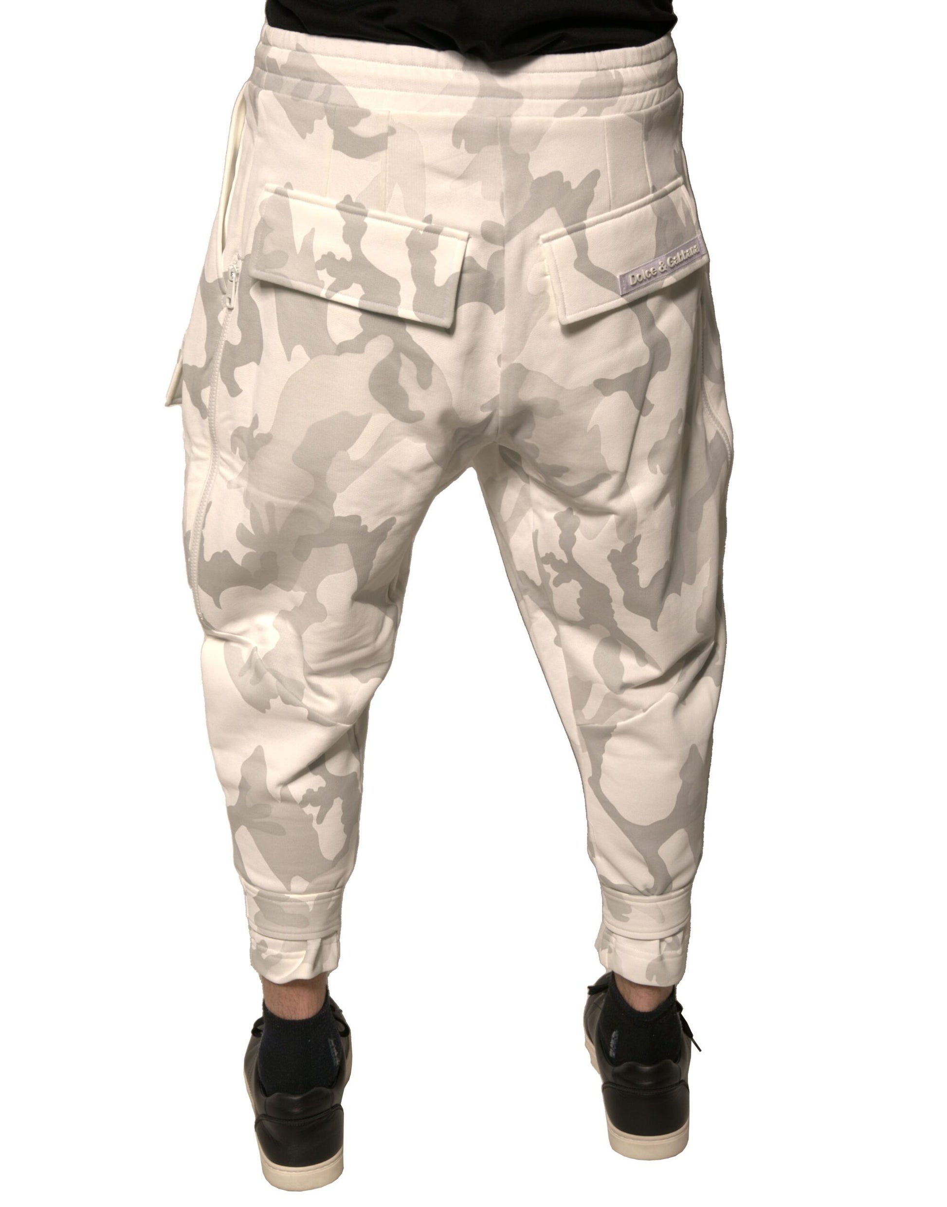 Dolce & Gabbana White Camouflage Cargo Jogger Pants by Dolce & Gabbana