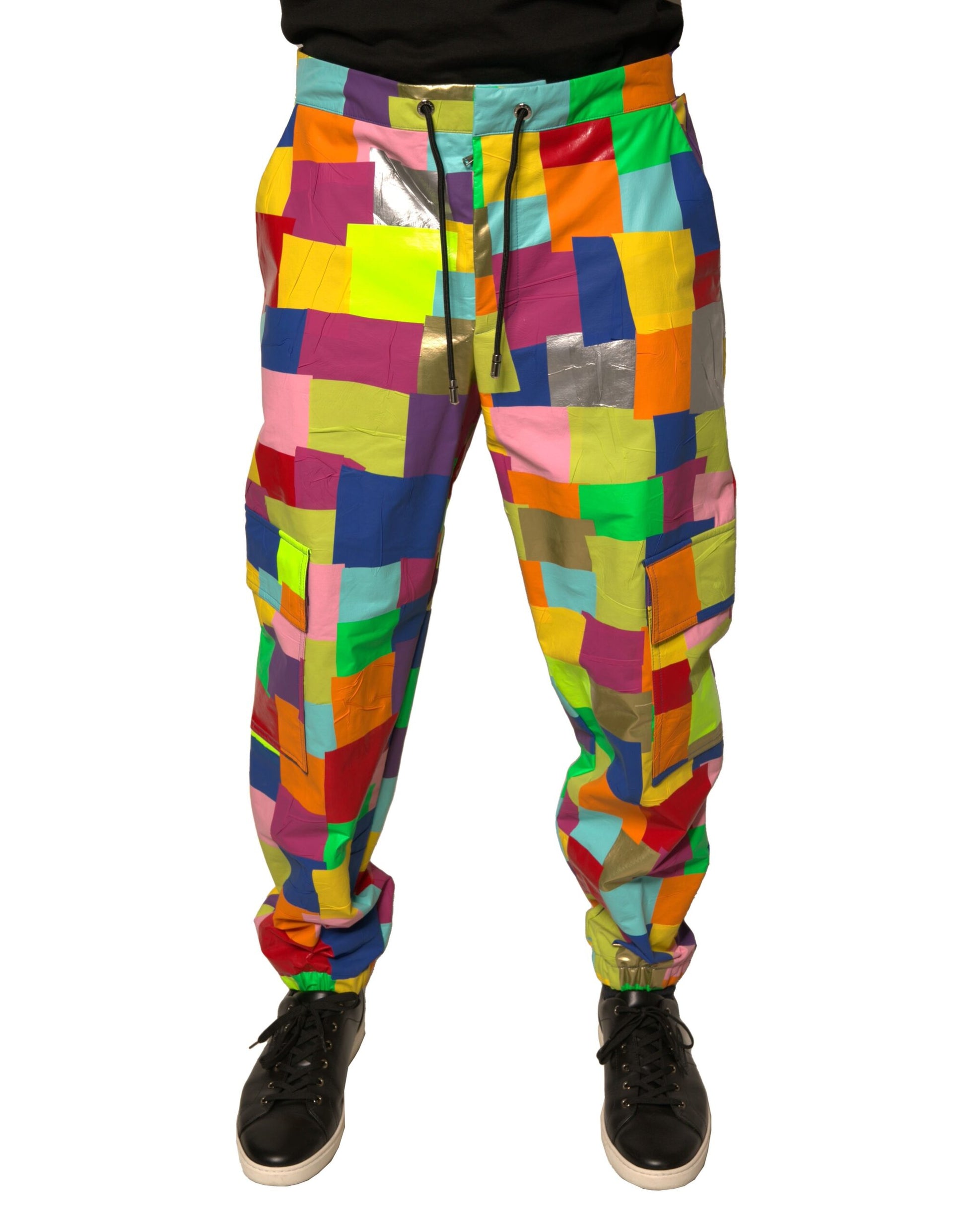 Dolce & Gabbana Multicolor Cotton Patchwork Men Cargo Pants by Dolce & Gabbana