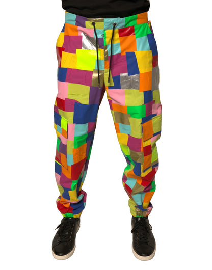Dolce & Gabbana Multicolor Cotton Patchwork Men Cargo Pants by Dolce & Gabbana