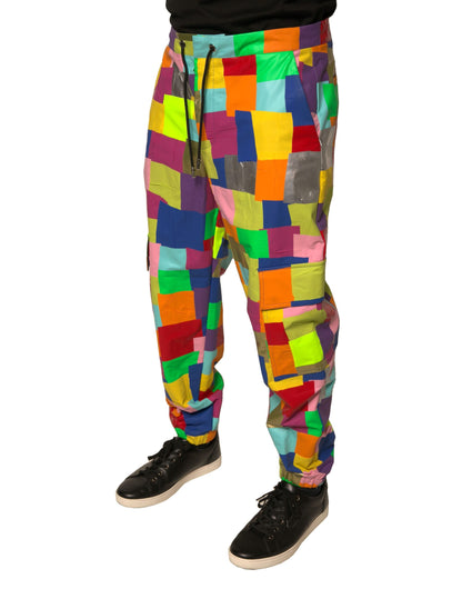 Dolce & Gabbana Multicolor Cotton Patchwork Men Cargo Pants by Dolce & Gabbana