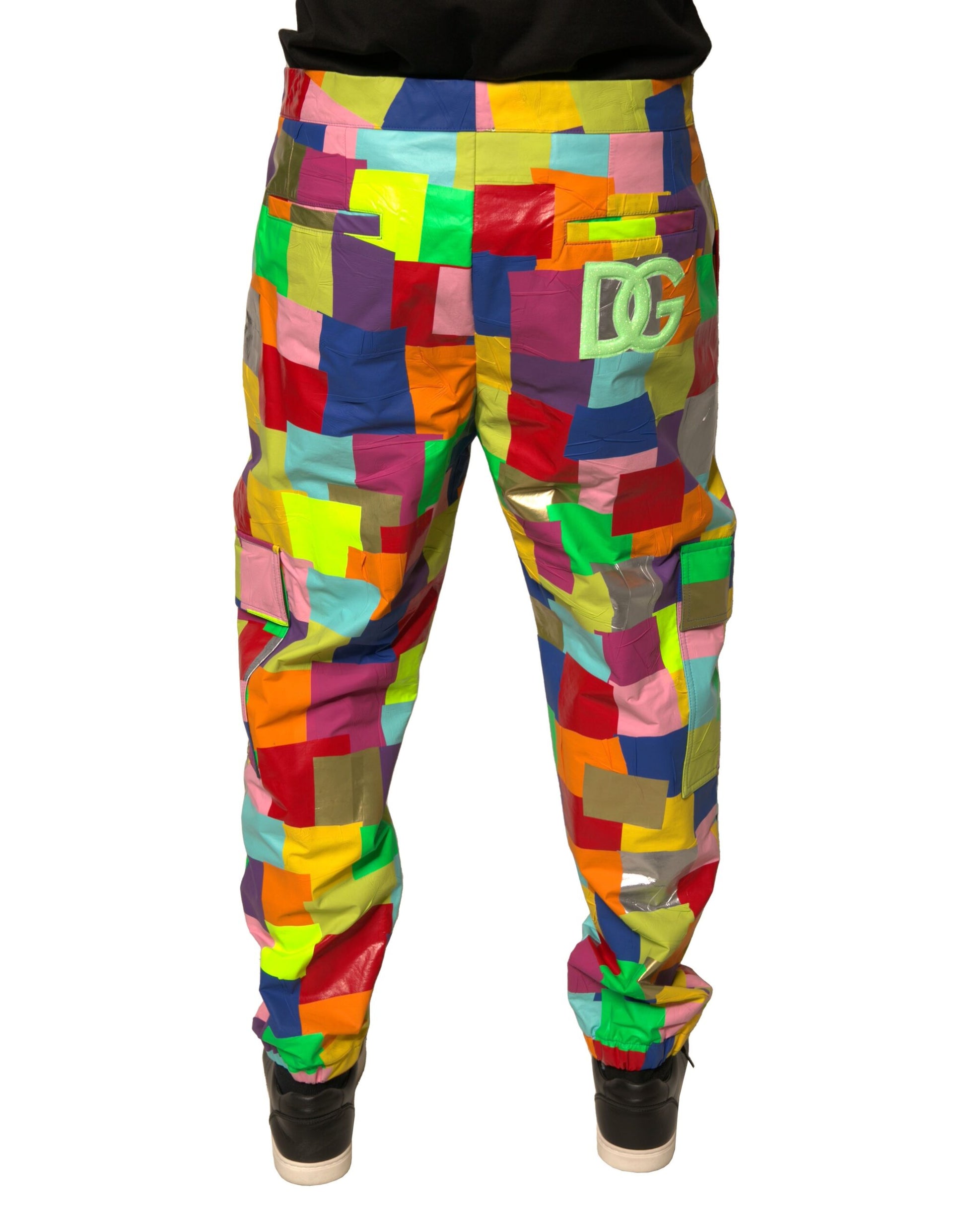 Dolce & Gabbana Multicolor Cotton Patchwork Men Cargo Pants by Dolce & Gabbana