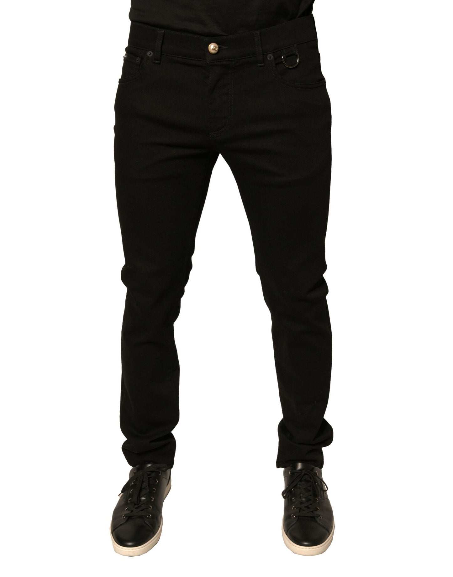 Dolce & Gabbana Black Logo Cotton Stretch Skinny Denim Jeans by Dolce & Gabbana
