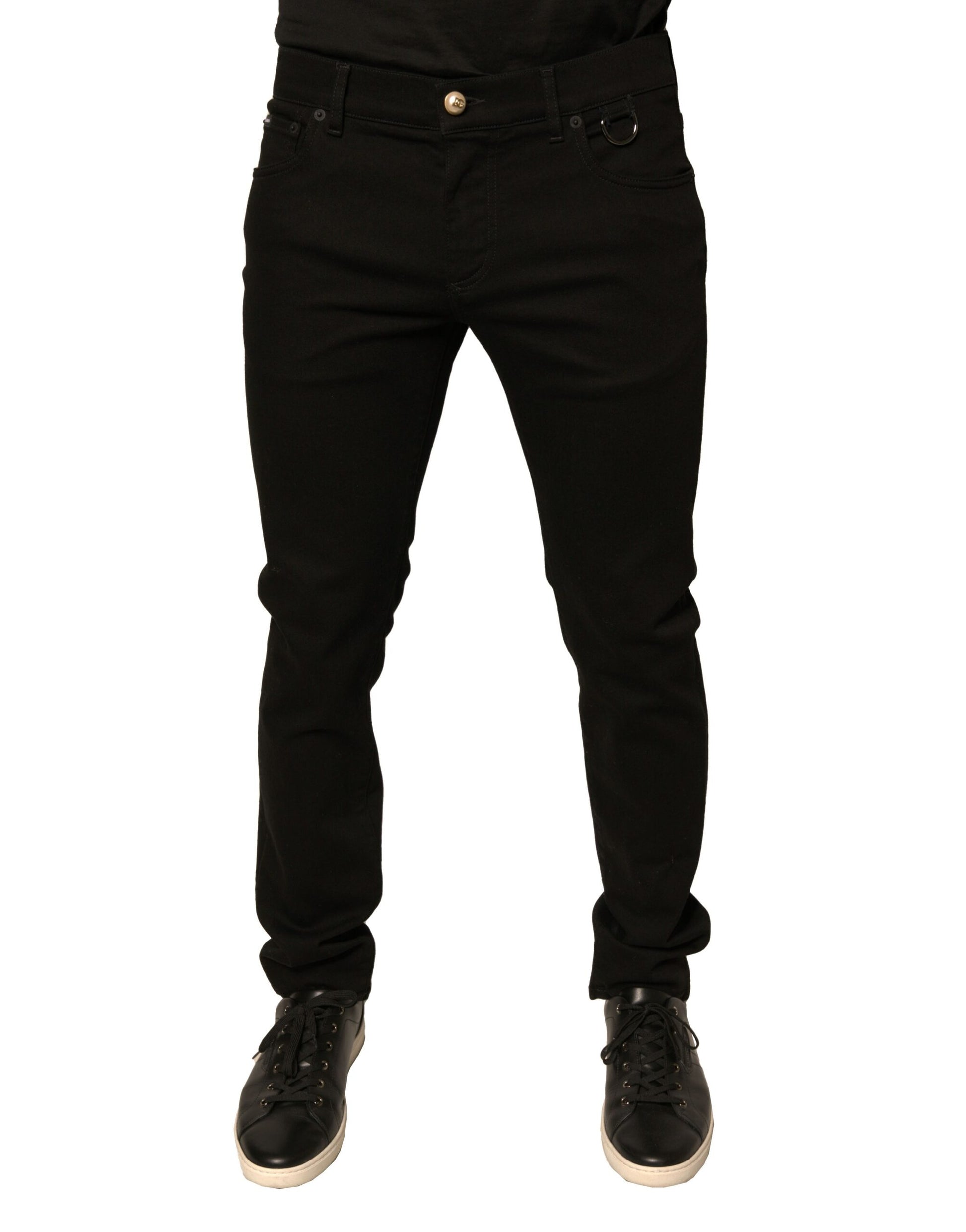 Dolce & Gabbana Black Logo Cotton Stretch Skinny Denim Jeans by Dolce & Gabbana
