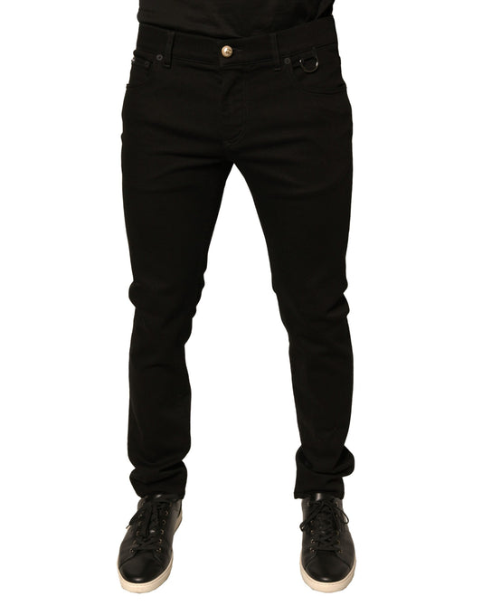 Dolce & Gabbana Black Logo Cotton Stretch Skinny Denim Jeans by Dolce & Gabbana