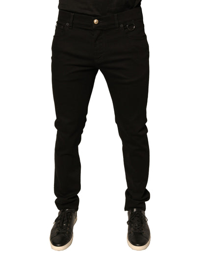 Dolce & Gabbana Black Logo Cotton Stretch Skinny Denim Jeans by Dolce & Gabbana