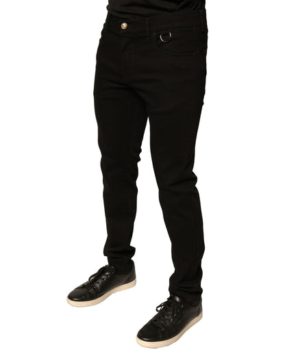 Dolce & Gabbana Black Logo Cotton Stretch Skinny Denim Jeans by Dolce & Gabbana