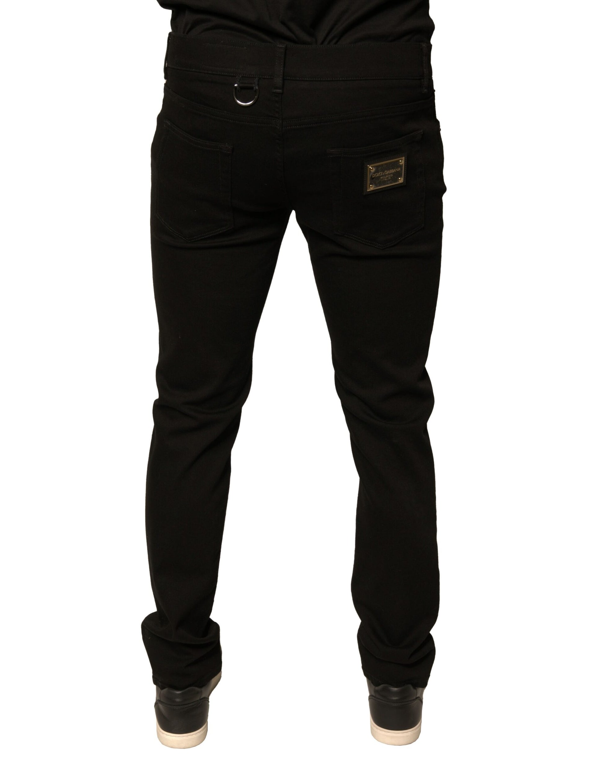 Dolce & Gabbana Black Logo Cotton Stretch Skinny Denim Jeans by Dolce & Gabbana
