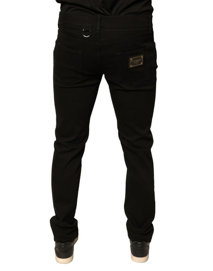 Dolce & Gabbana Black Logo Cotton Stretch Skinny Denim Jeans by Dolce & Gabbana