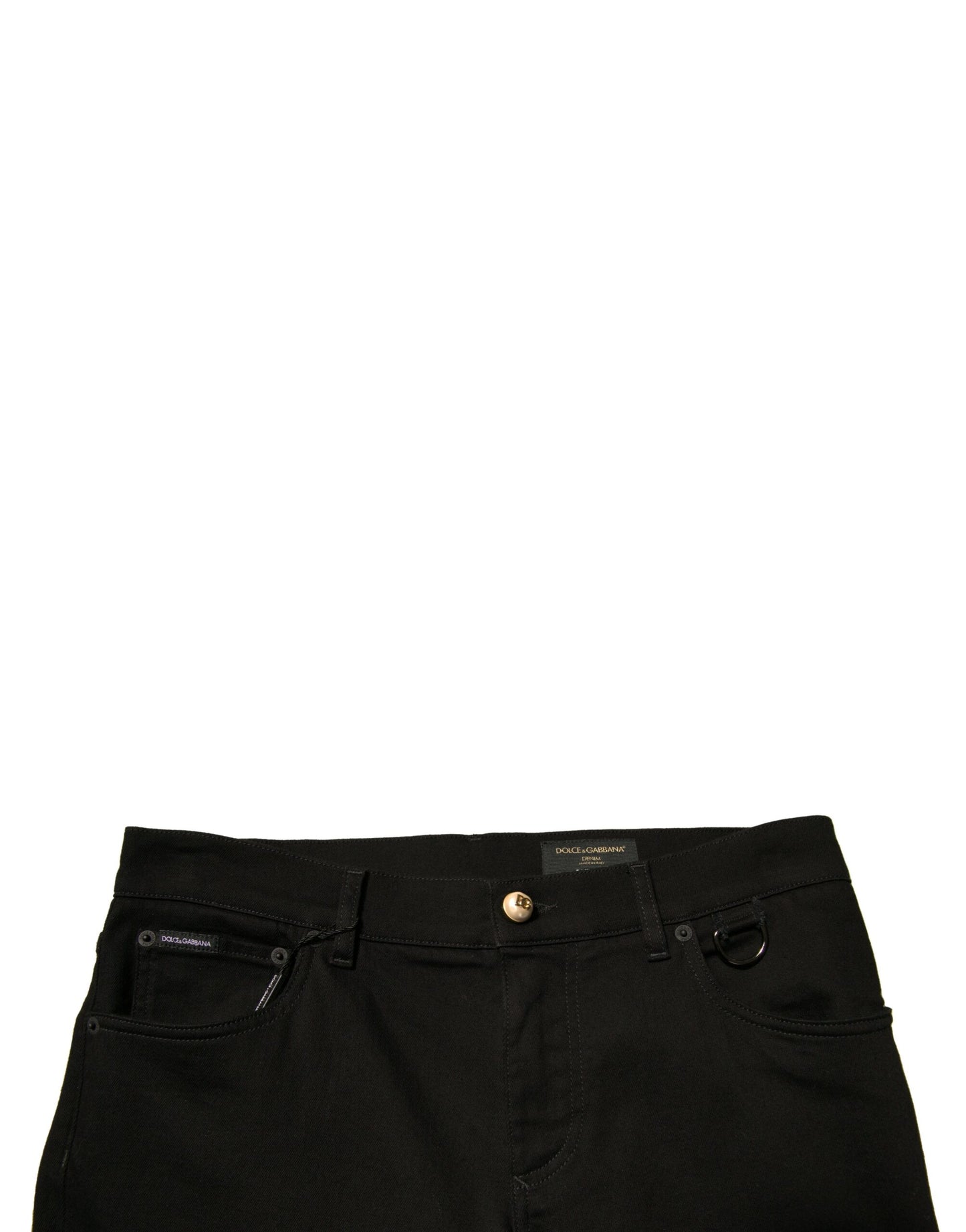 Dolce & Gabbana Black Logo Cotton Stretch Skinny Denim Jeans by Dolce & Gabbana