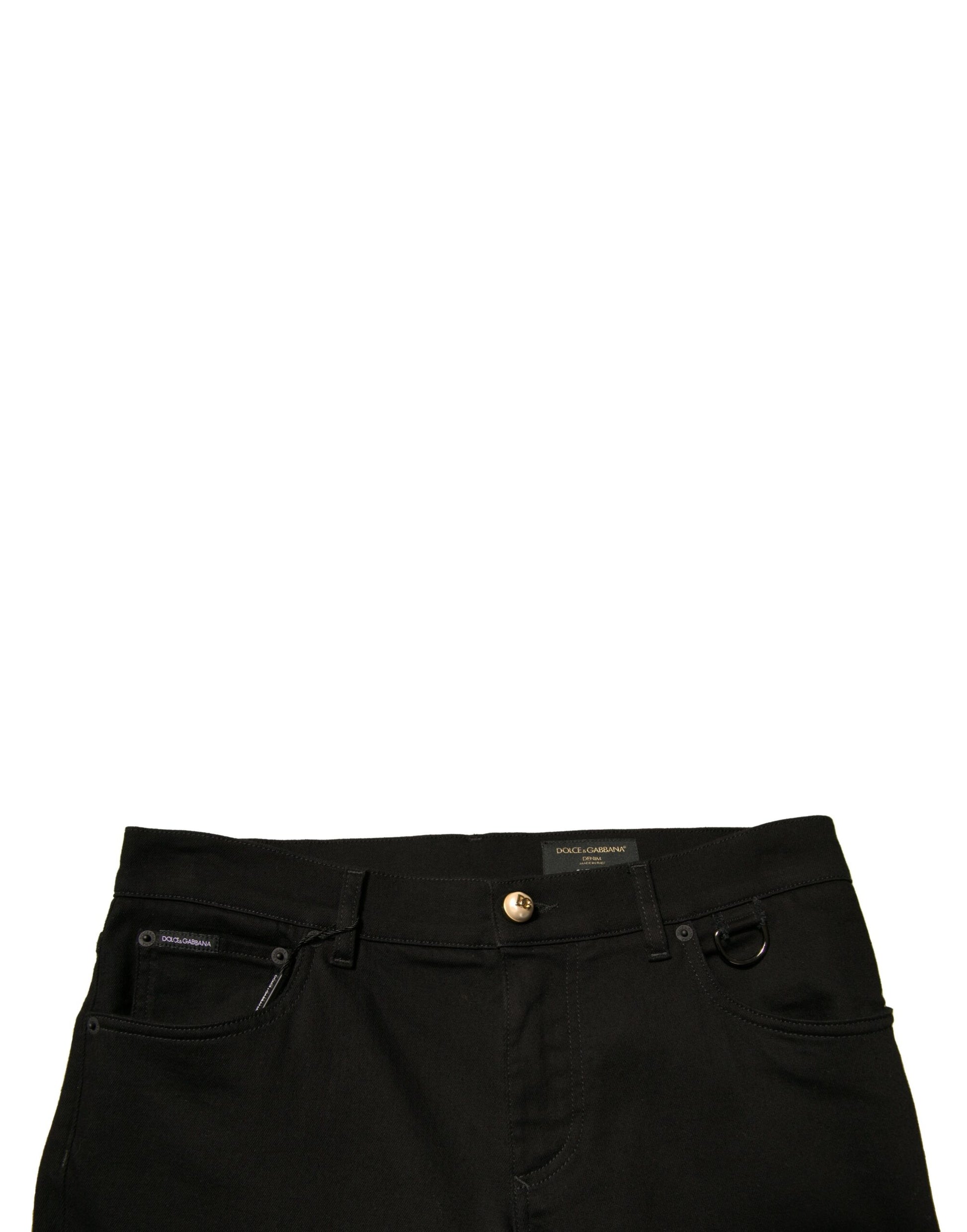 Dolce & Gabbana Black Logo Cotton Stretch Skinny Denim Jeans by Dolce & Gabbana
