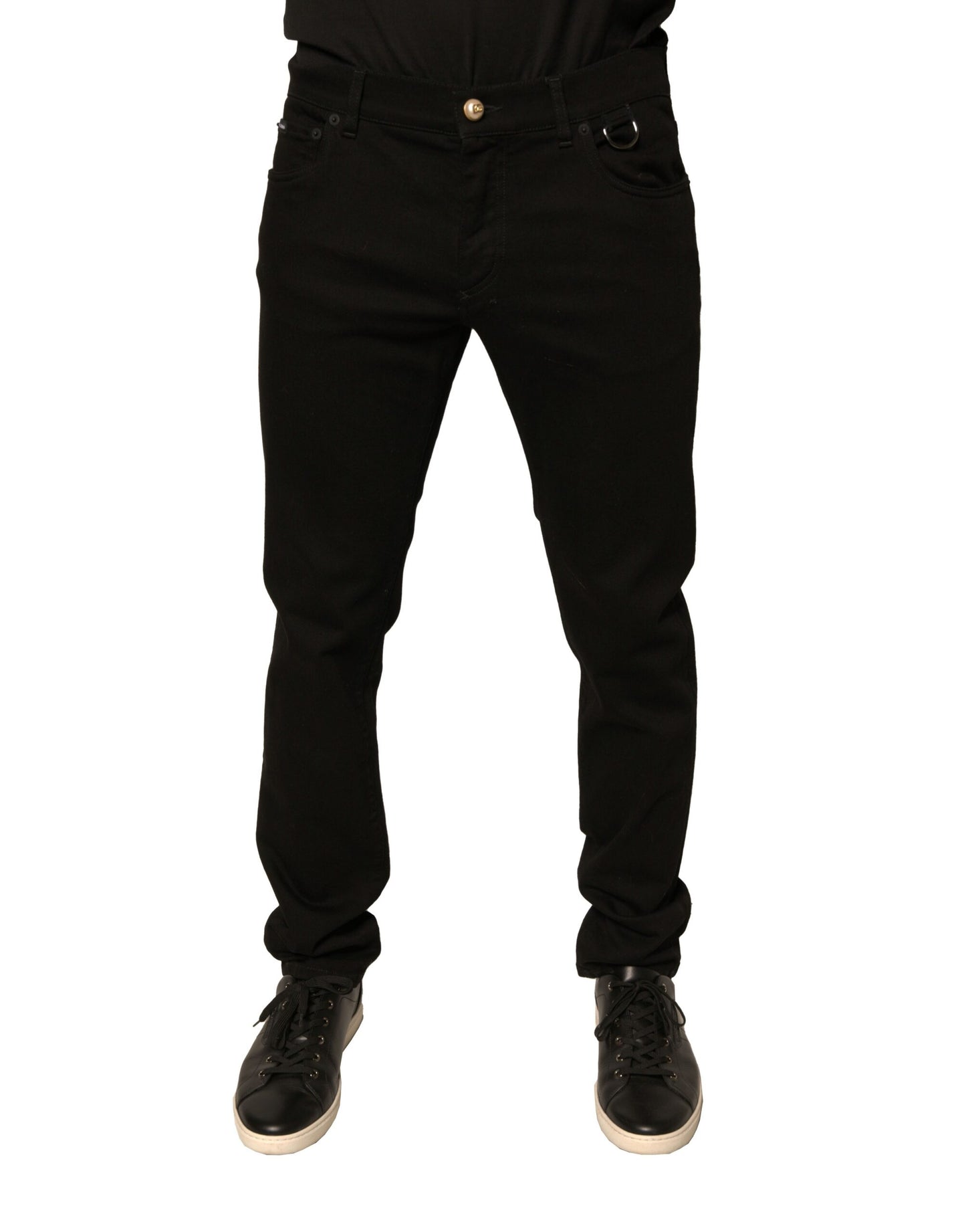 Dolce & Gabbana Black Logo Cotton Stretch Skinny Denim Jeans by Dolce & Gabbana