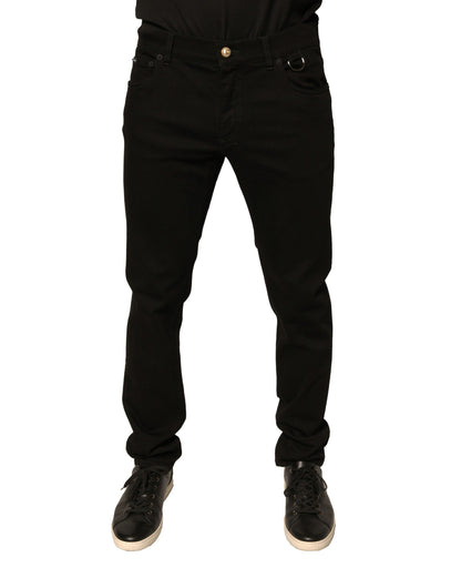 Dolce & Gabbana Black Logo Cotton Stretch Skinny Denim Jeans by Dolce & Gabbana