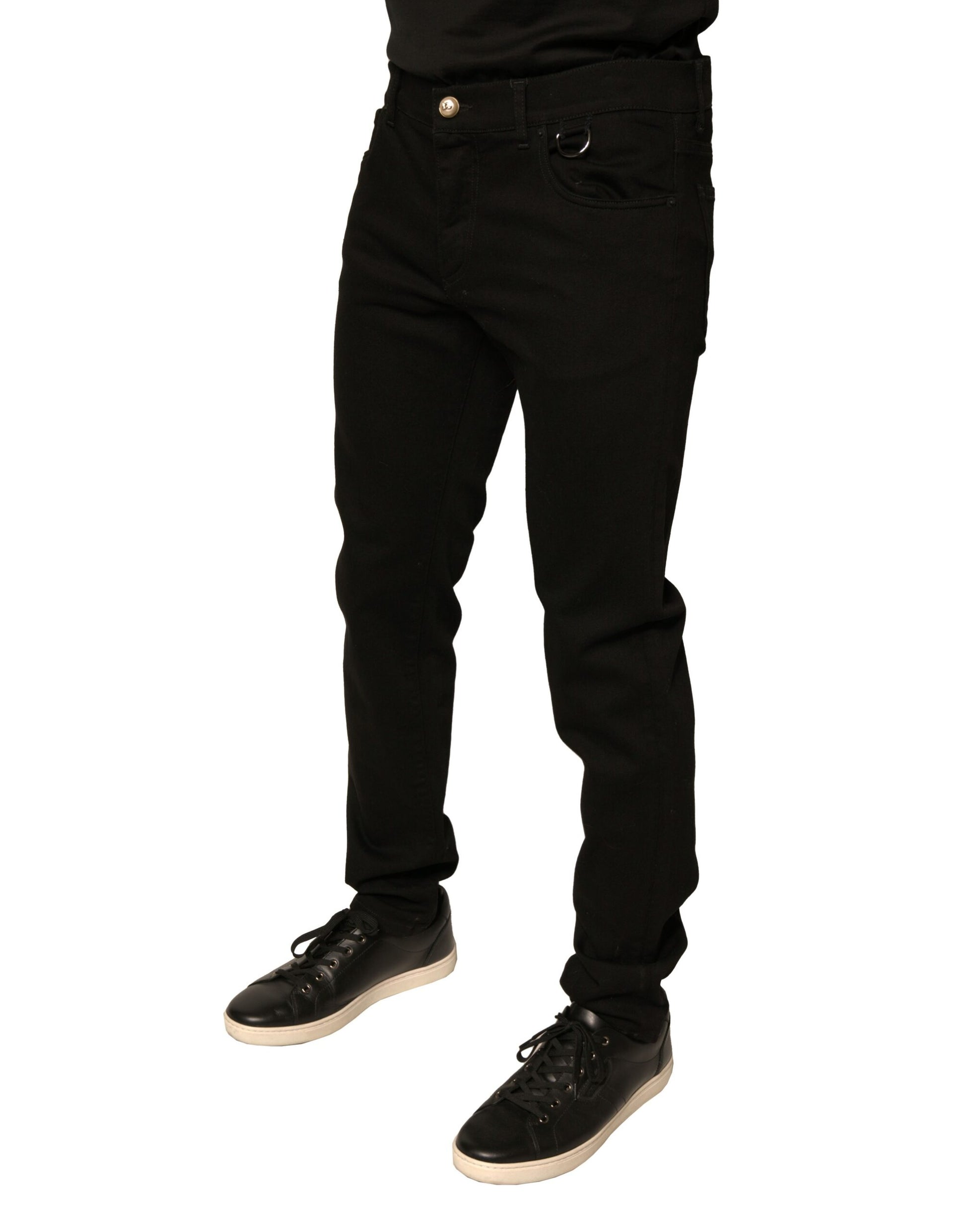 Dolce & Gabbana Black Logo Cotton Stretch Skinny Denim Jeans by Dolce & Gabbana