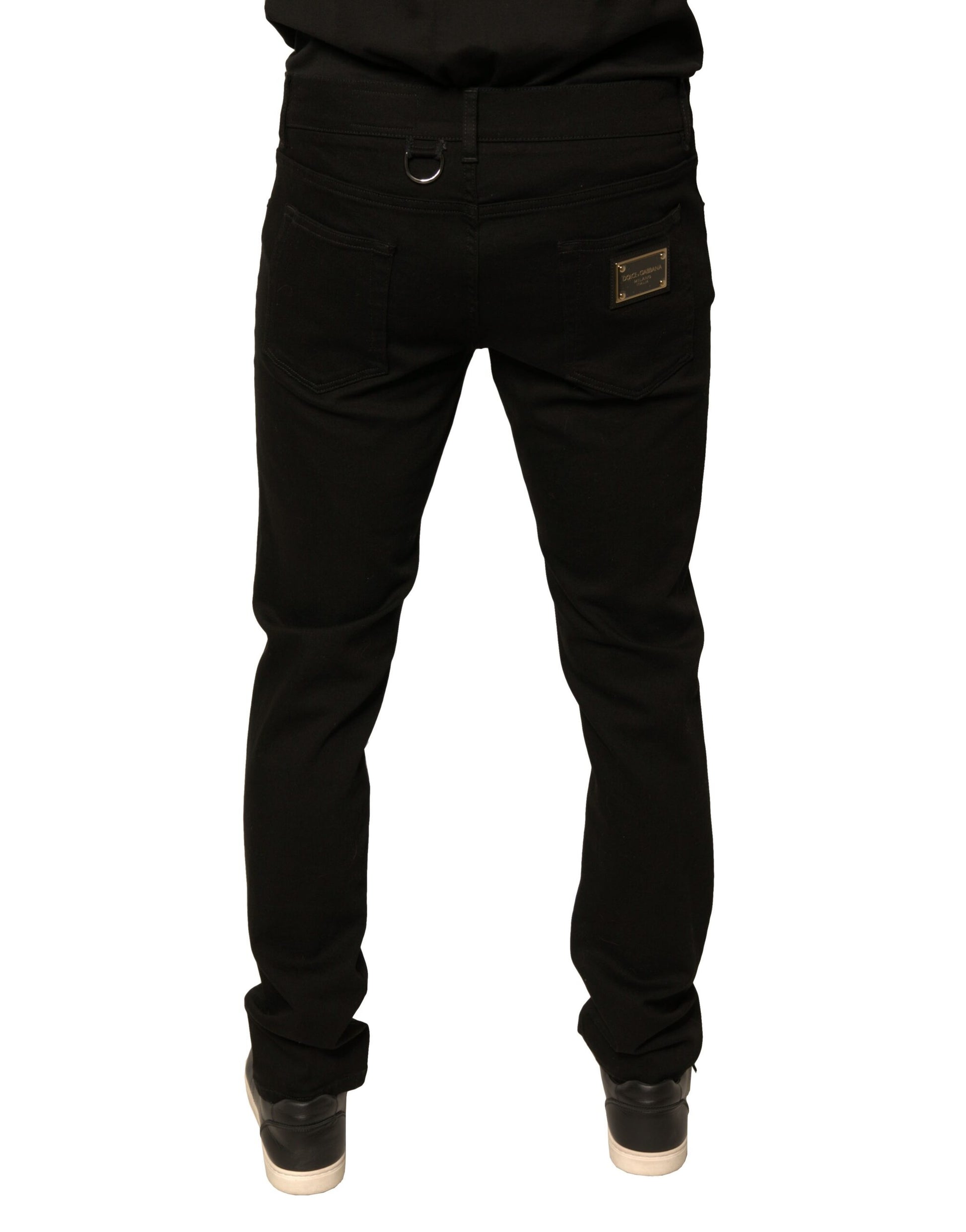 Dolce & Gabbana Black Logo Cotton Stretch Skinny Denim Jeans by Dolce & Gabbana