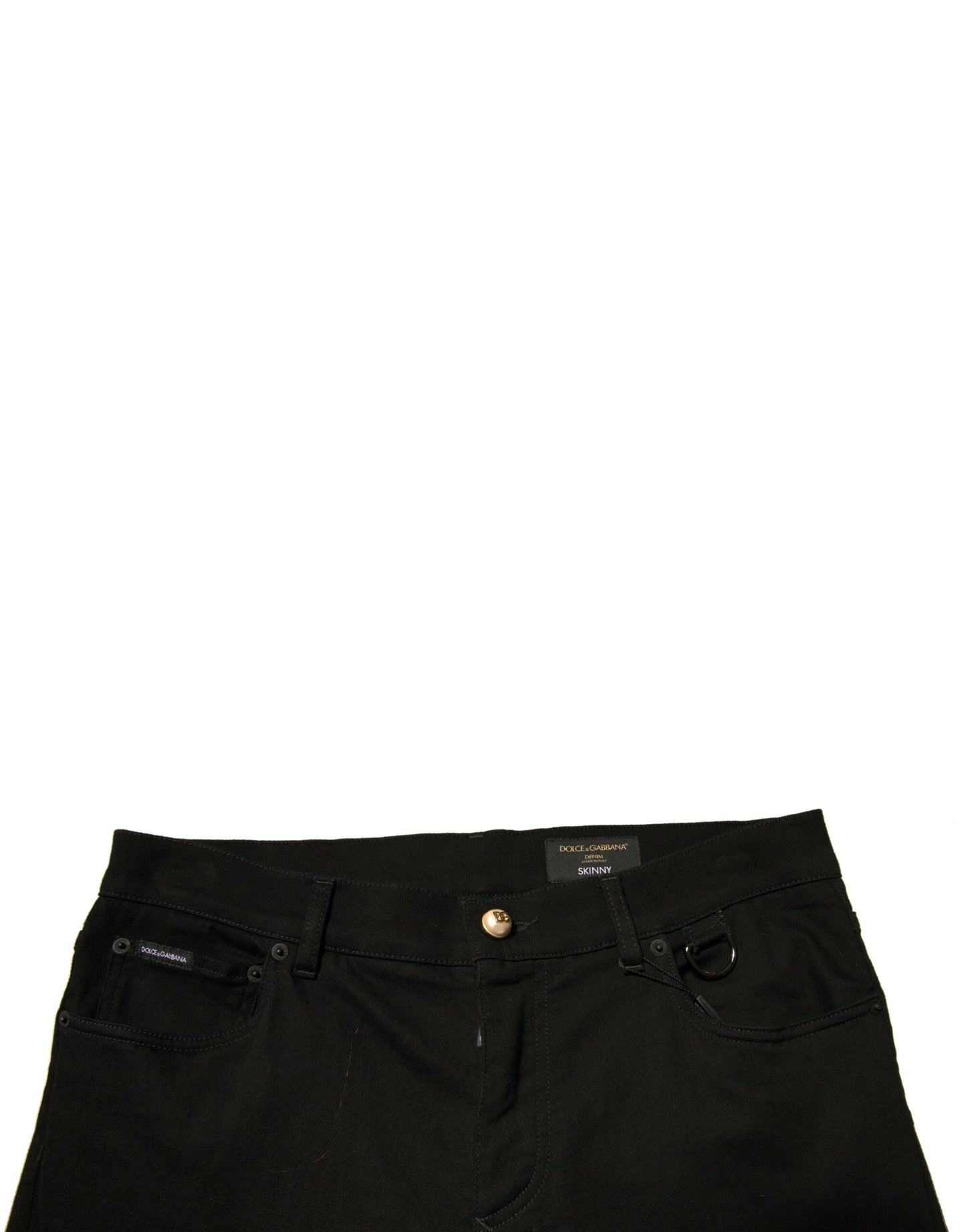 Dolce & Gabbana Black Logo Cotton Stretch Skinny Denim Jeans by Dolce & Gabbana