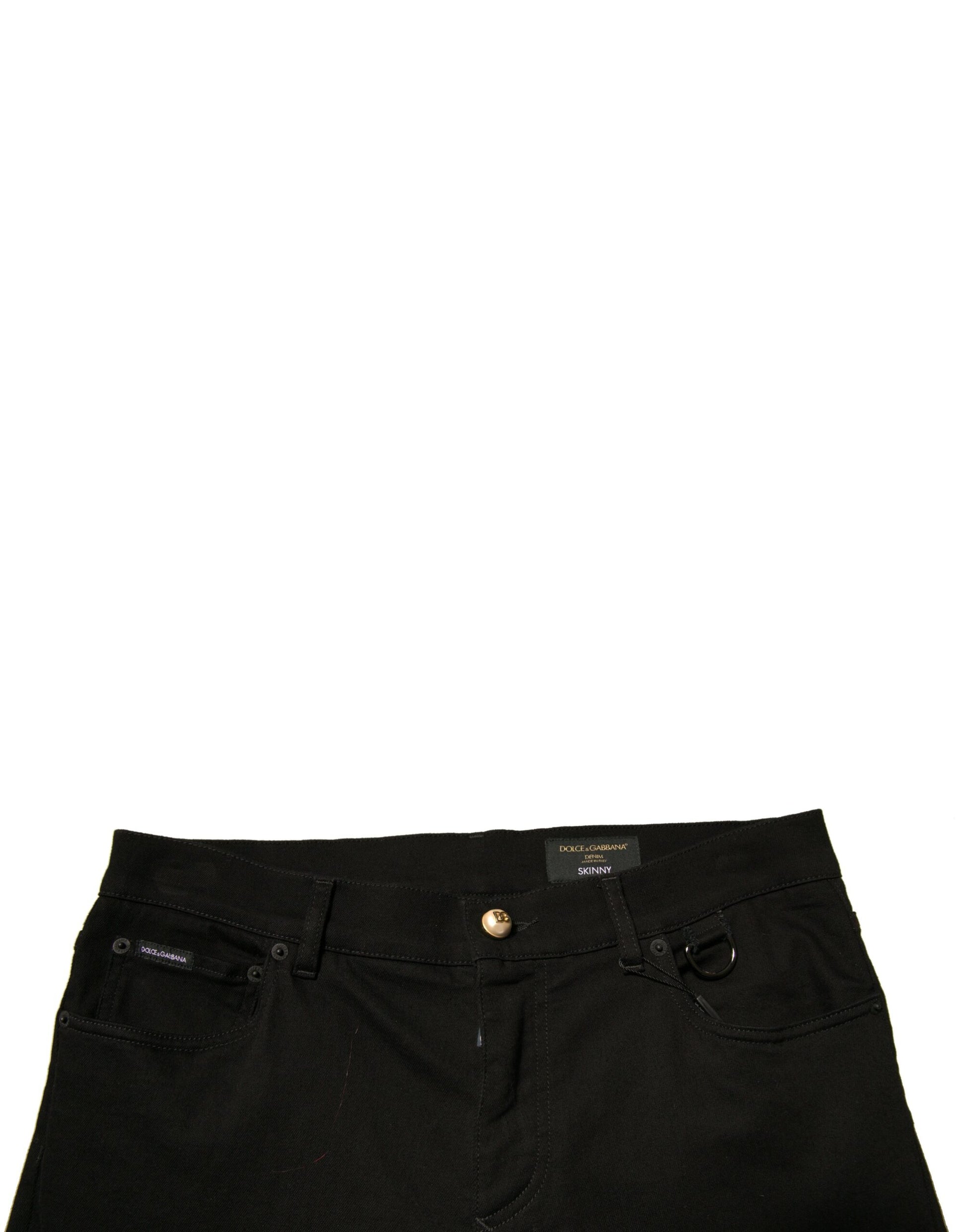 Dolce & Gabbana Black Logo Cotton Stretch Skinny Denim Jeans by Dolce & Gabbana