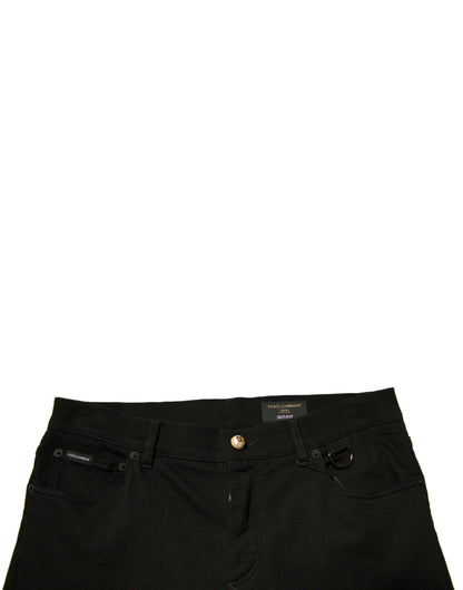 Dolce & Gabbana Black Logo Cotton Stretch Skinny Denim Jeans by Dolce & Gabbana