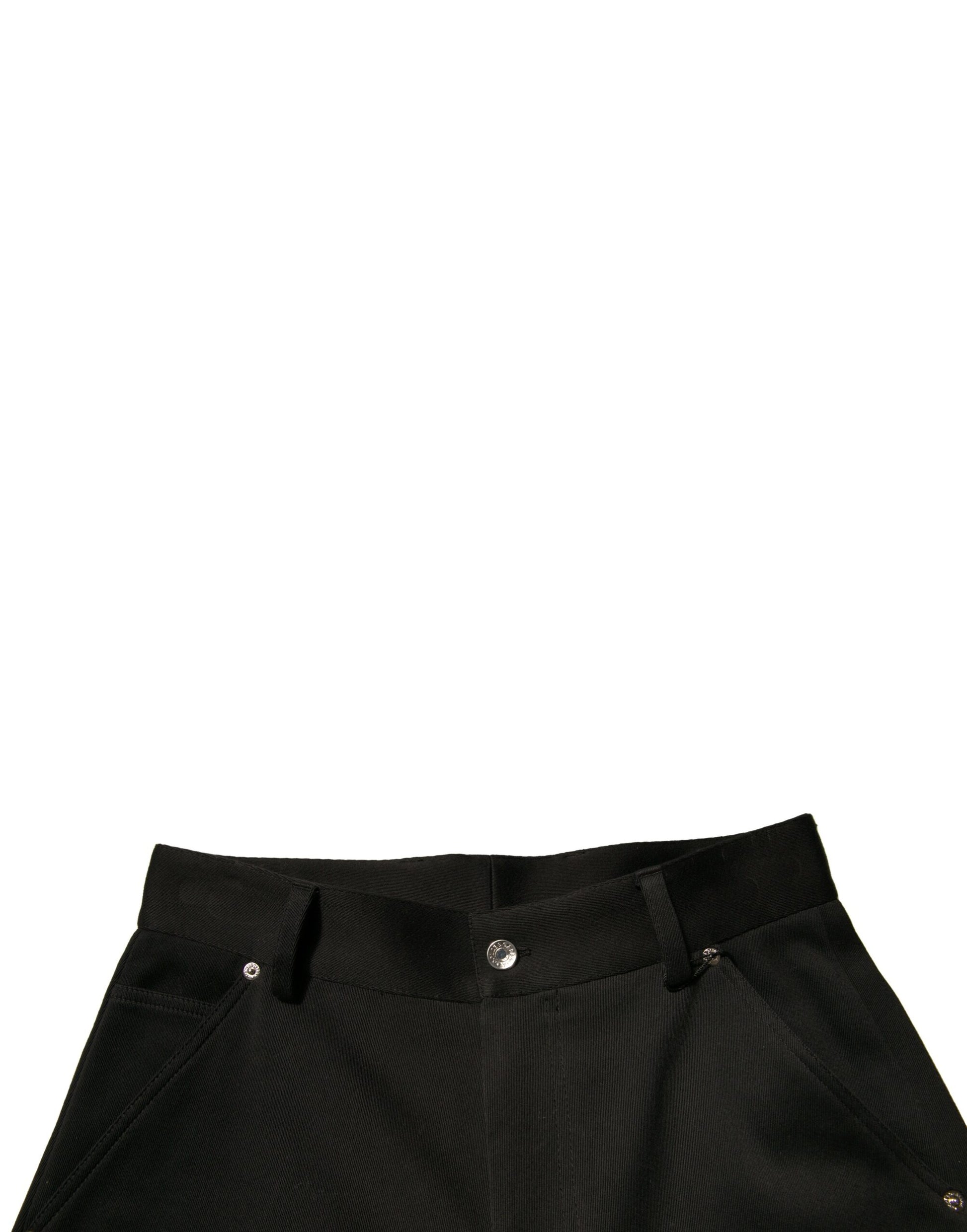 Dolce & Gabbana Black Cotton Mid Waist Cropped Pants by Dolce & Gabbana