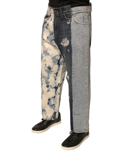Dolce & Gabbana Multicolor Patchwork Cotton Straight Men Denim Jeans by Dolce & Gabbana