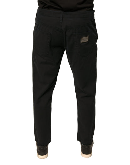Dolce & Gabbana Black Logo Cotton Stretch Skinny Denim Jeans by Dolce & Gabbana