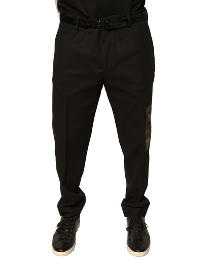 Dolce & Gabbana Black Cotton Men Cargo Casual Pants by Dolce & Gabbana