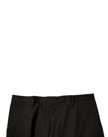 Dolce & Gabbana Black Cotton Men Cargo Casual Pants by Dolce & Gabbana