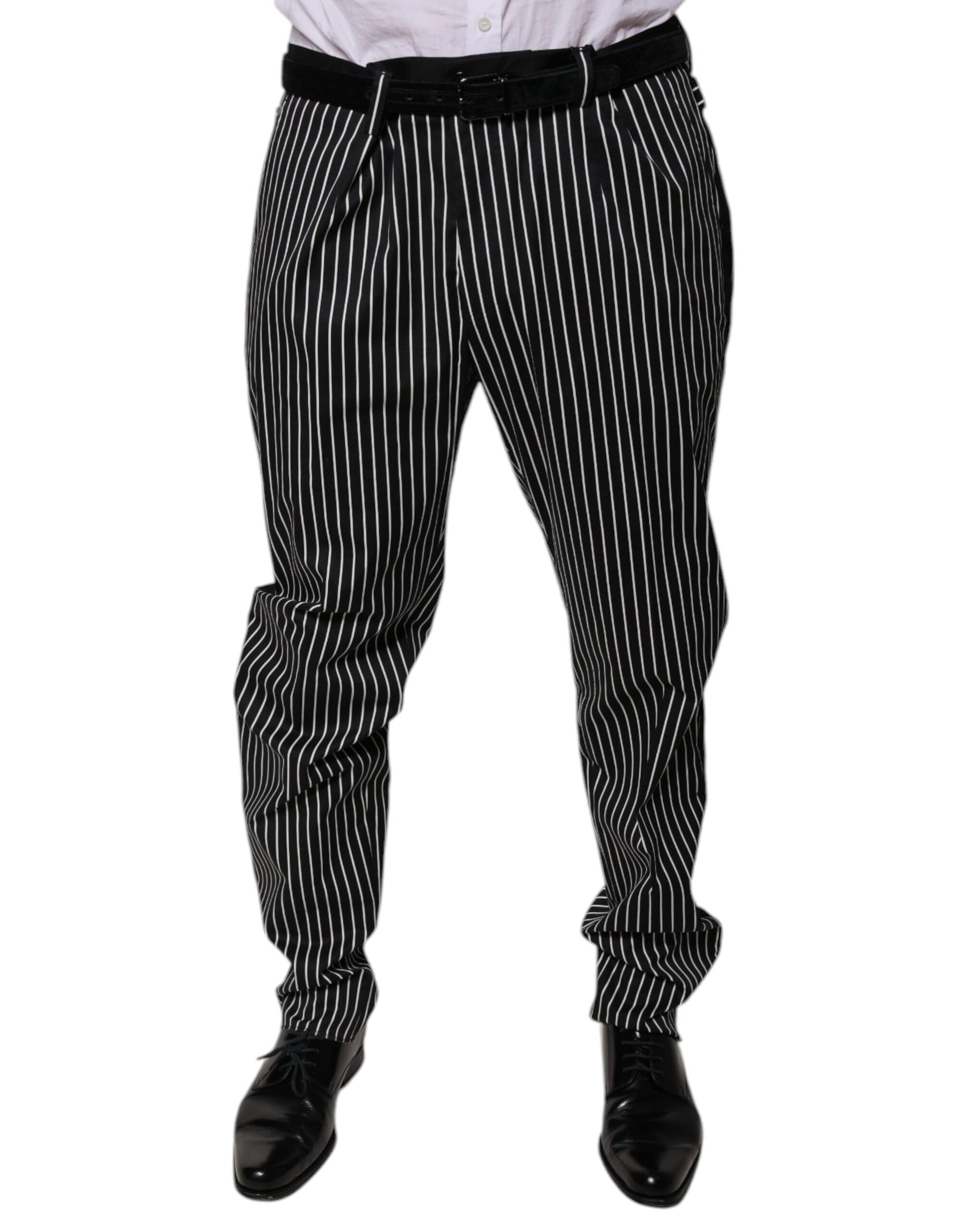 Dolce & Gabbana Black Stripes Skinny Dress Pants by Dolce & Gabbana