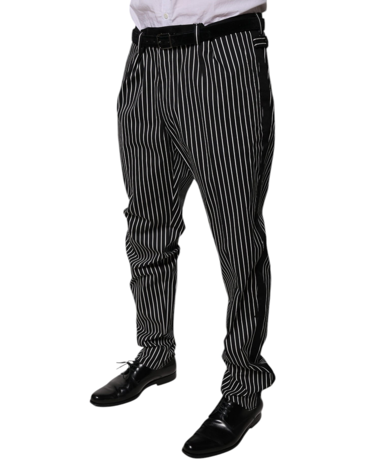 Dolce & Gabbana Black Stripes Skinny Dress Pants by Dolce & Gabbana