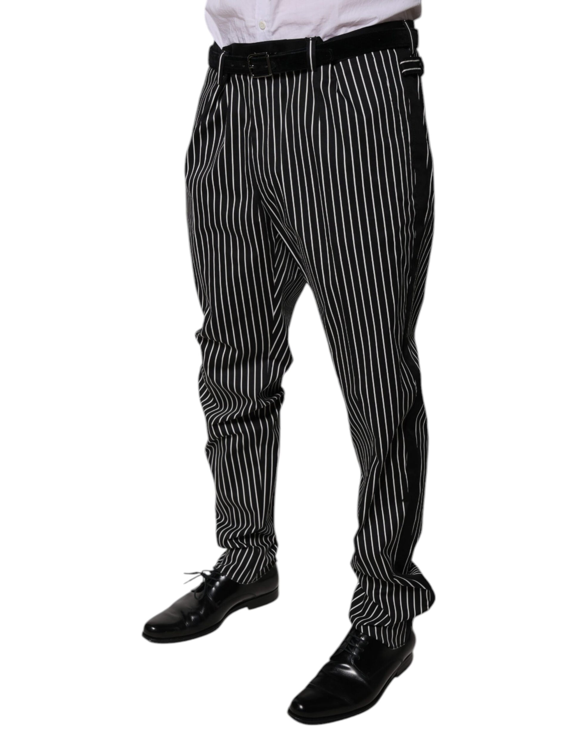 Dolce & Gabbana Black Stripes Skinny Dress Pants by Dolce & Gabbana