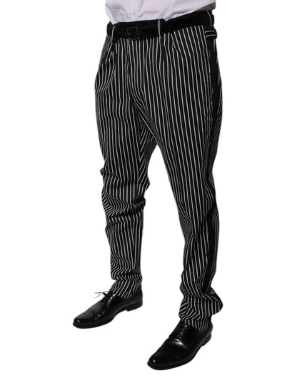 Dolce & Gabbana Black Stripes Skinny Dress Pants by Dolce & Gabbana