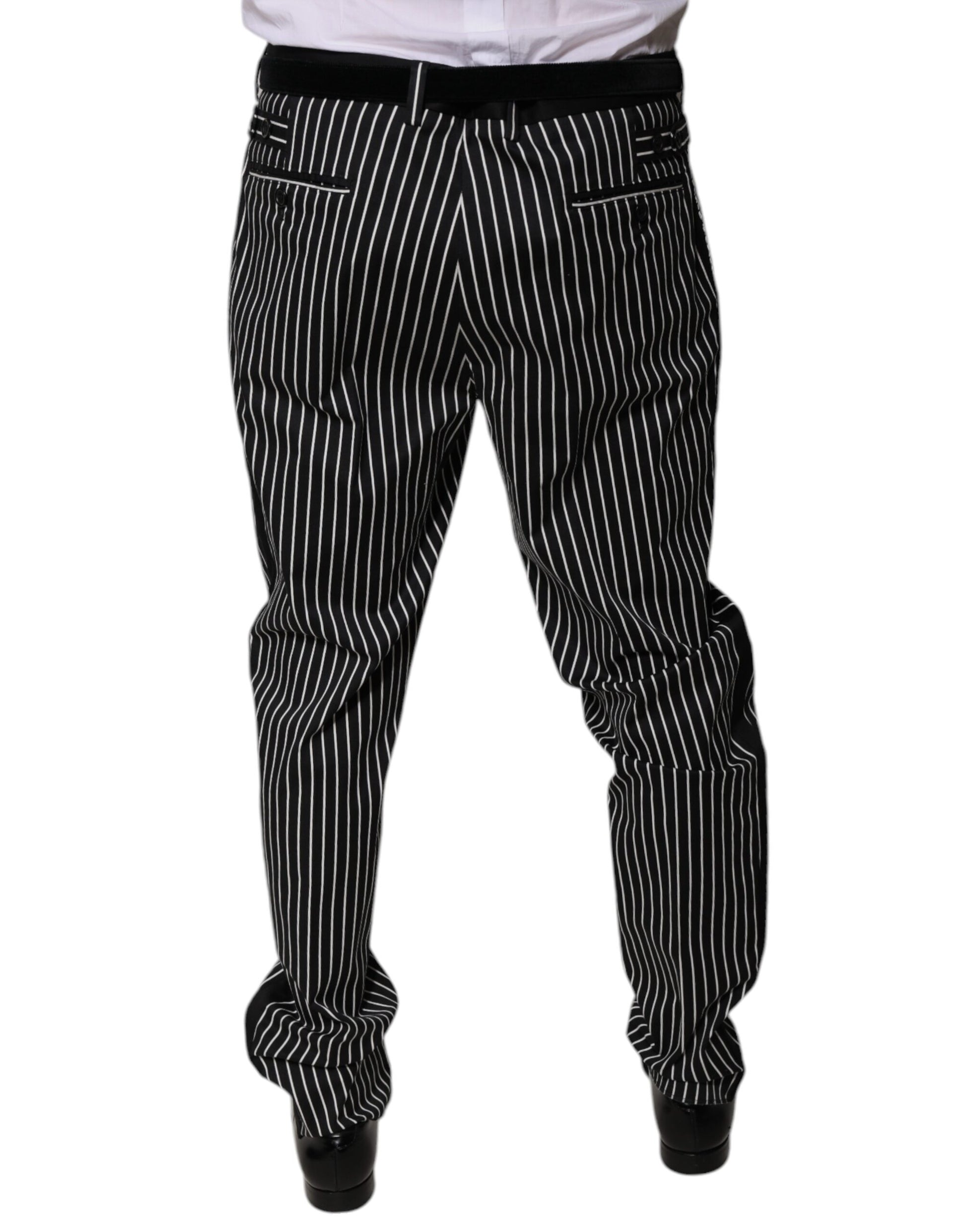 Dolce & Gabbana Black Stripes Skinny Dress Pants by Dolce & Gabbana