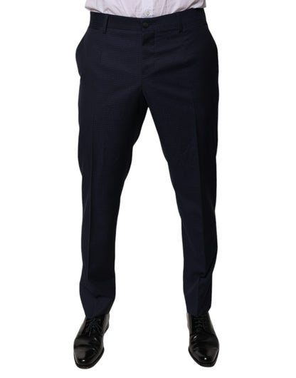 Dolce & Gabbana Dark Blue Cotton Men Dress Pants by Dolce & Gabbana