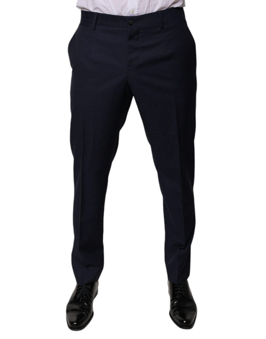 Dolce & Gabbana Dark Blue Cotton Men Dress Pants by Dolce & Gabbana